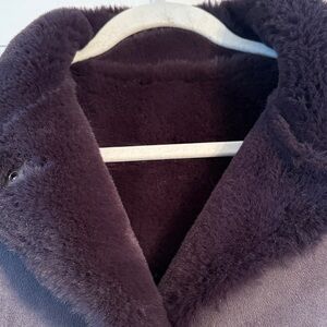 Velvet by Graham & Spencer Eggplant Faux Fur Reversible Coat